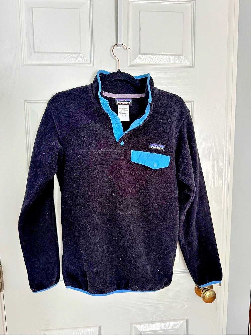 Patagonia Synchilla Fleece Pullover Black Blue Gorpcore, hiking, streetwear Size
